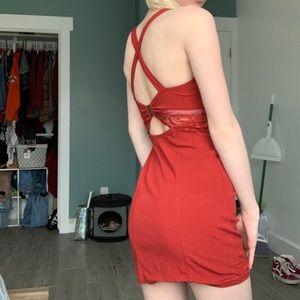Short Lace Red Dress
